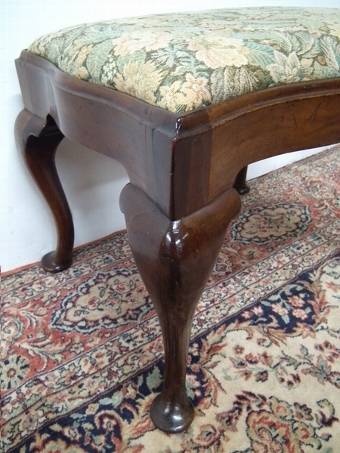 Antique George III Style Mahogany Serpentine Stool