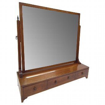 George III Style Inlaid Mahogany Dressing Mirror