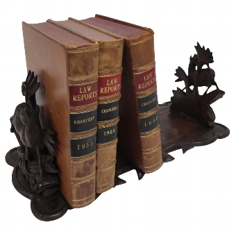 Black Forest Carved Walnut Book Slide