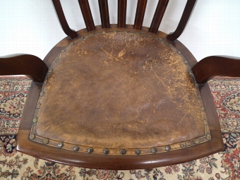 Antique Victorian Inlaid Swivel Desk Chair