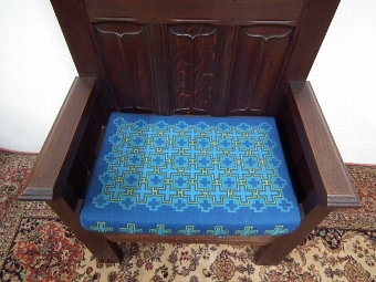Antique Carved Oak Bishops Chair
