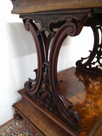 Antique Unusual Victorian Walnut Canterbury/Writing Table