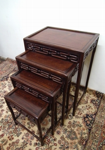 Nest of 4 Chinese Rosewood Tables