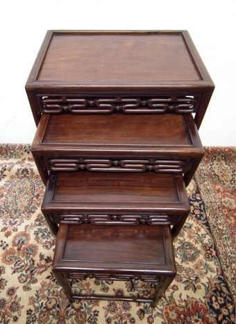 Antique Nest of 4 Chinese Rosewood Tables