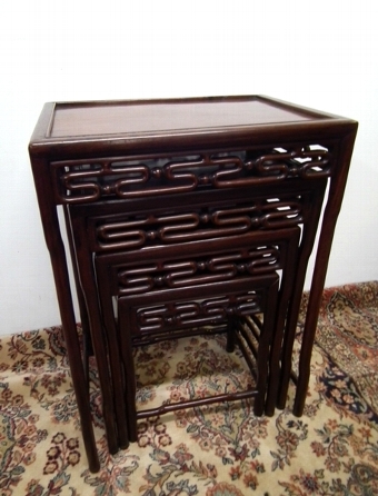 Antique Nest of 4 Chinese Rosewood Tables
