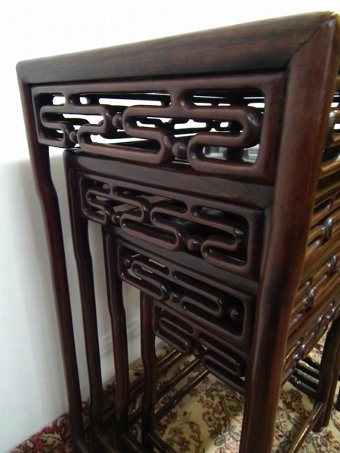 Antique Nest of 4 Chinese Rosewood Tables