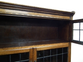 Antique Rare Pair of Oak Sectional Bookcases