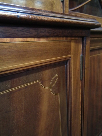 Antique George III Style Mahogany 3 Door Cabinet Bookcase