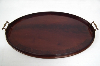 Antique Sheraton Style Mahogany Oval Tray