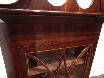 Antique :SALE: George IV Mahogany Inlaid Corner Cupboard