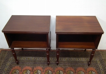 Antique Pair of Georgian Style Open Bedside Lockers