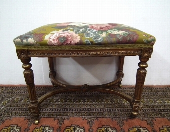 Antique Rococo French Style Gilded Stool
