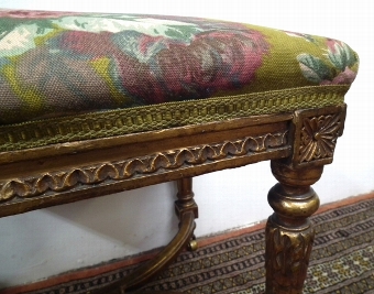 Antique Rococo French Style Gilded Stool