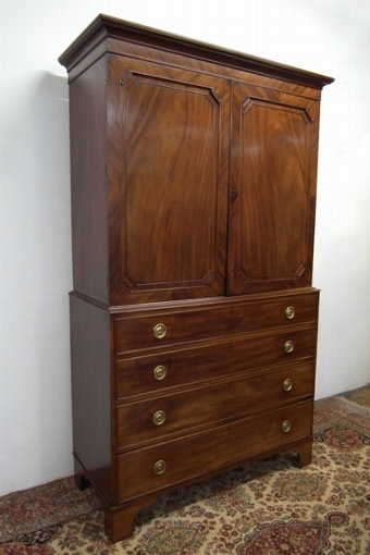 George III Mahogany Linen Press