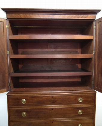 Antique George III Mahogany Linen Press