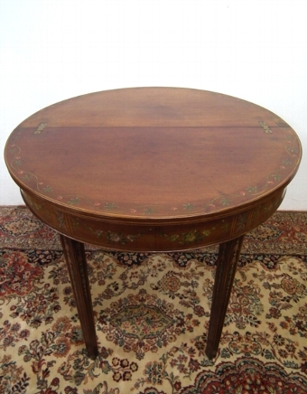 Antique George III Painted Foldover Tea Table