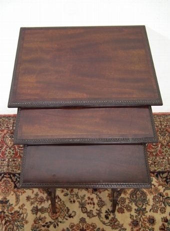 Antique Nest of 3 Small Mahogany Occasional Tables