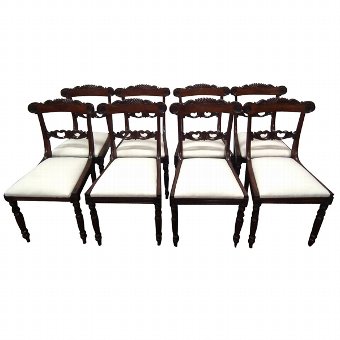 Set of 8 Regency Mahogany Dining Chairs