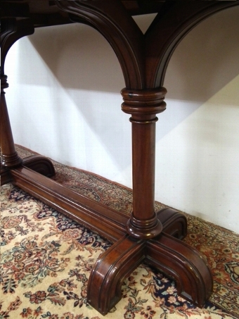 Antique Victorian Walnut Library Table