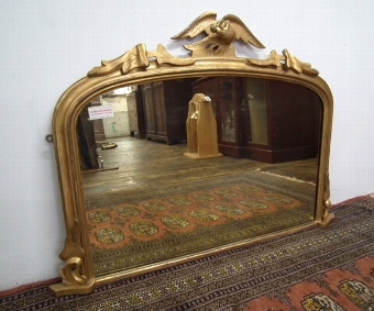 Victorian Neat Sized Gilt Overmantel Mirror