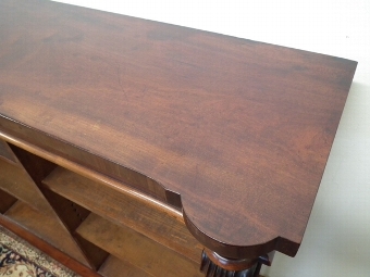 Antique Mid Victorian Mahogany Open Bookcase