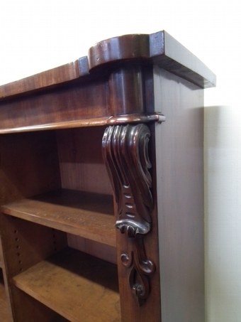 Antique Mid Victorian Mahogany Open Bookcase