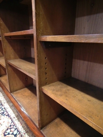 Antique Mid Victorian Mahogany Open Bookcase