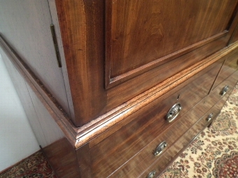 Antique George III Large Mahogany Linen Press