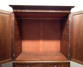 Antique George III Large Mahogany Linen Press