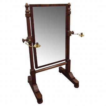 Rare William IV Child's Mahogany Cheval Mirror