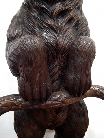 Antique Black Forest Carved Bear Stick Stand