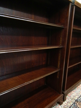 Antique Pair of Mahogany Open Bookcases