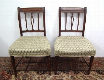 Pair of Sheraton Mahogany Side Chairs