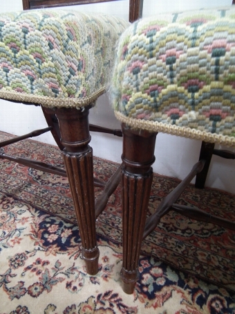 Antique Pair of Sheraton Mahogany Side Chairs