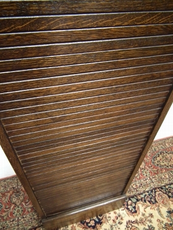 Antique Oak Tambour Front Filing Cabinet
