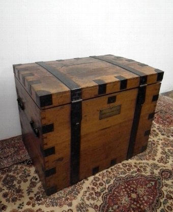 Mid Victorian Oak Silver Trunk
