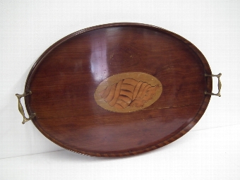 Sheraton Style Mahogany Inlaid Tray
