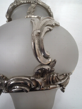 Antique Edwardian Silver Plated Glass Lantern