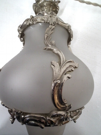 Antique Edwardian Silver Plated Glass Lantern