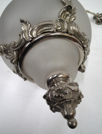 Antique Edwardian Silver Plated Glass Lantern