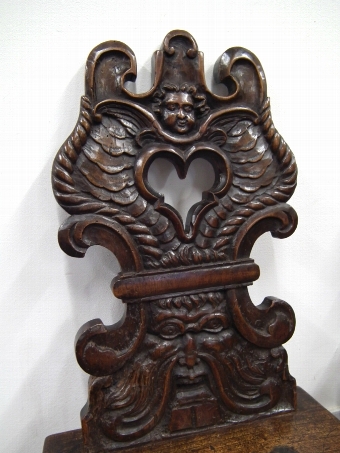 Antique Set of 3 Carved Hall Chairs