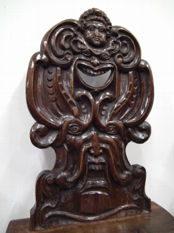 Antique Set of 3 Carved Hall Chairs