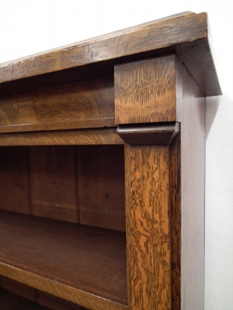 Antique Neat Sized Late Victorian Oak Open Bookcase
