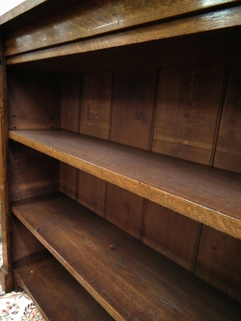 Antique Neat Sized Late Victorian Oak Open Bookcase