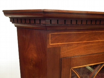 Antique George III Style Inlaid Mahogany Corner Cupboard