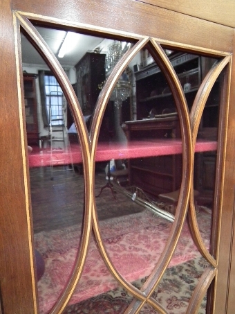 Antique George III Style Inlaid Mahogany Corner Cupboard