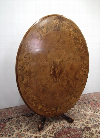 Victorian Burr Walnut Snap Top Breakfast Table