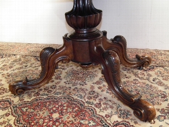 Antique Victorian Burr Walnut Snap Top Breakfast Table