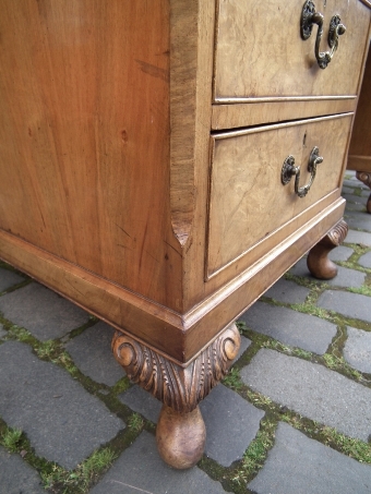 Antique George II Style Burr Walnut Pedestal Desk