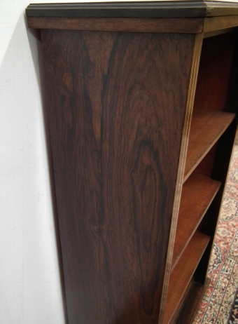 Antique Rosewood Inlaid Open Bookcase